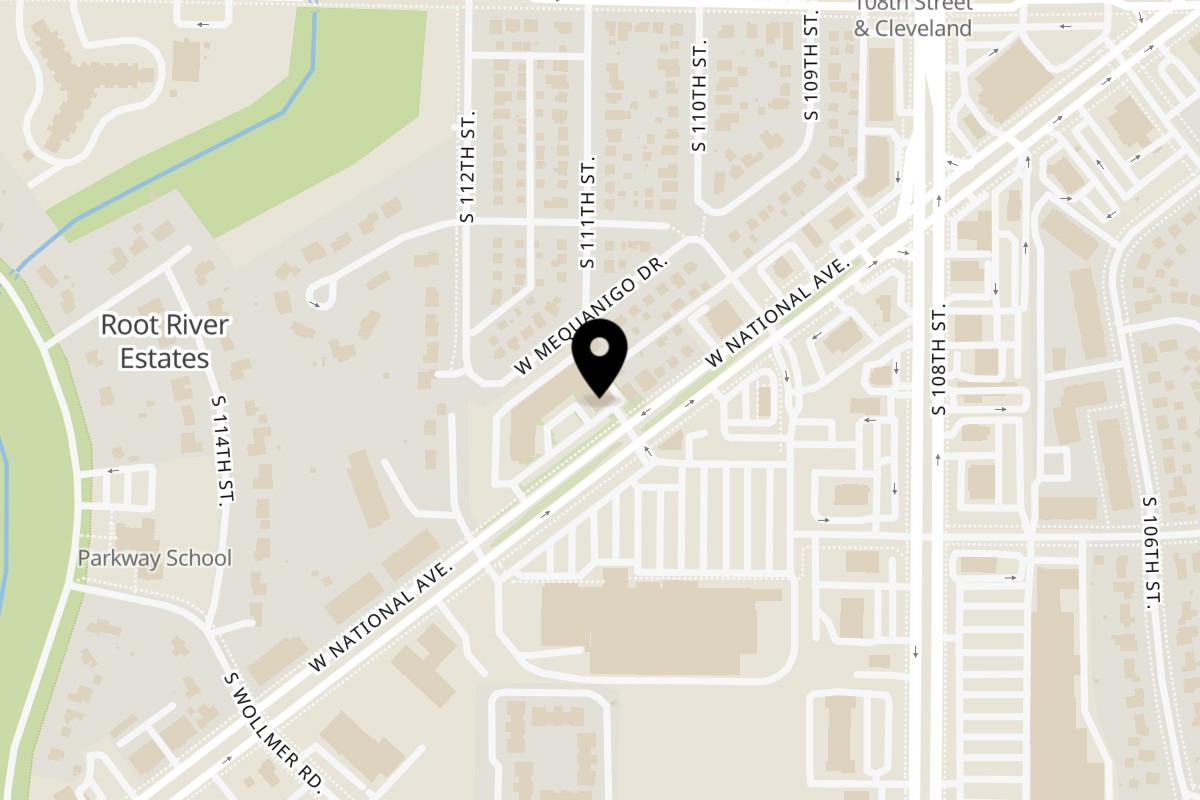 Map showing the location of Pa Banh Mi on 11064 W National Ave in West Allis